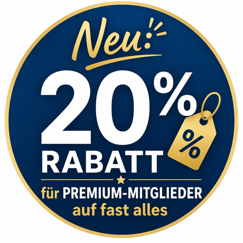 Neu: 20 % Rabatt für Premium-Mitglieder auf fast alles